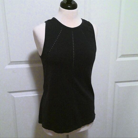Athleta Foothill Muscle Tank Top Black Split Back S - Picture 5 of 6